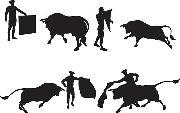 Matador Silhouette Collection File types included are ai, eps, and jpg. bullfighter stock illustrations