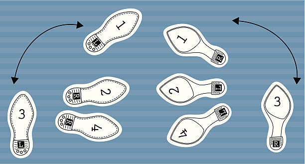 dance diagramm - dance shoes stock-grafiken, -clipart, -cartoons und -symbole