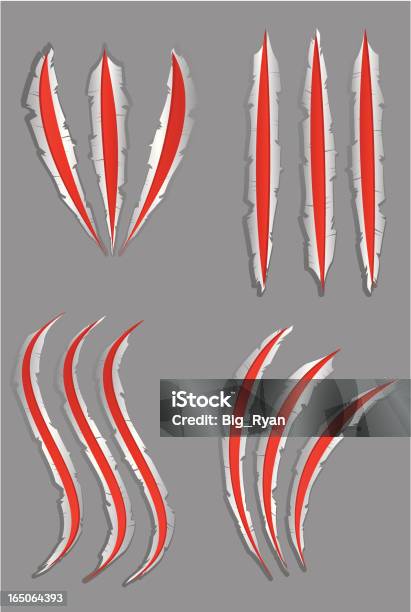 Vetores de Lágrima Marcas e mais imagens de Garra - Parte do corpo animal - Garra - Parte do corpo animal, Animal, Arranhado