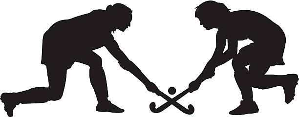 ilustraciones, imágenes clip art, dibujos animados e iconos de stock de campo de hockey - hockey sobre hierba