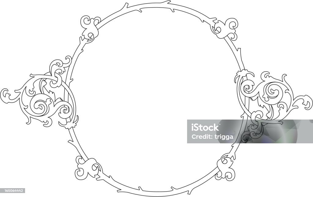 Simple Scroll Round Frame Scroll Frame Stock Illustration - Download Image Now - Backgrounds ...