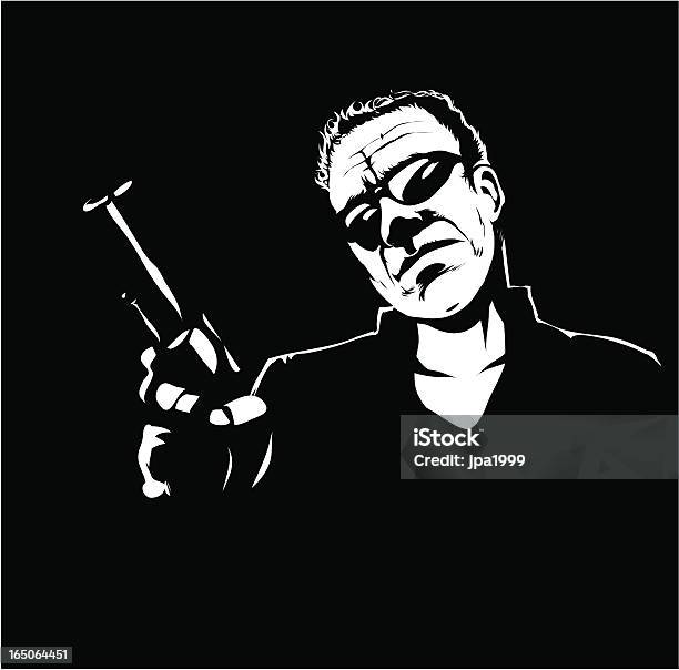 Hitman Stock Illustration - Download Image Now - Gangster, Handgun, Illustration