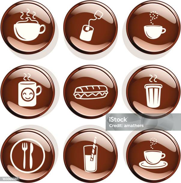 Badges De Café Et À Thé Vecteurs libres de droits et plus d'images vectorielles de En-cas - En-cas, Icône, Se briser