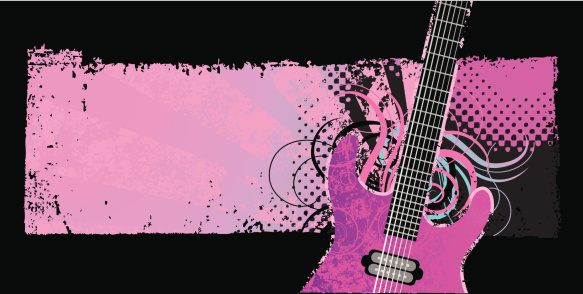 Grunge background with guitar.