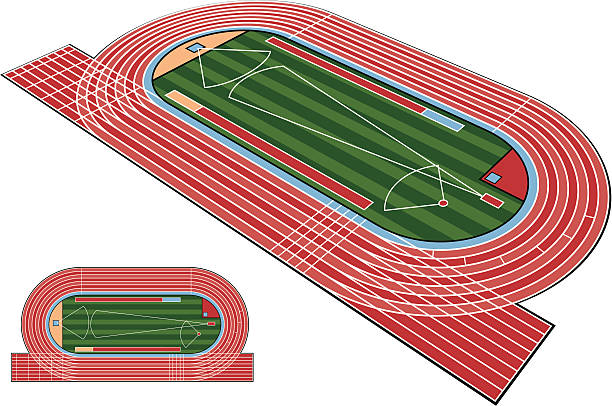 Athletics Stadium vector art illustration