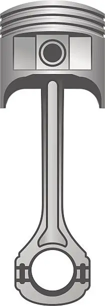 Vector illustration of Piston and conrod