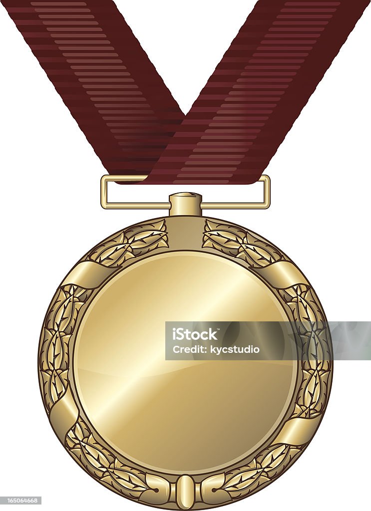 Złoty medal puste - Grafika wektorowa royalty-free (Białe tło)