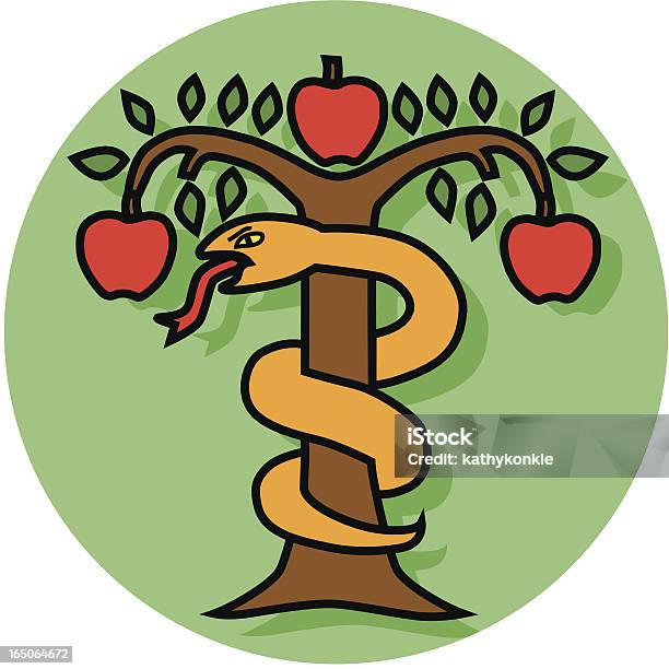 Evil Serpent Icon Stock Illustration - Download Image Now - Snake, Tree, Eve - Biblical Figure