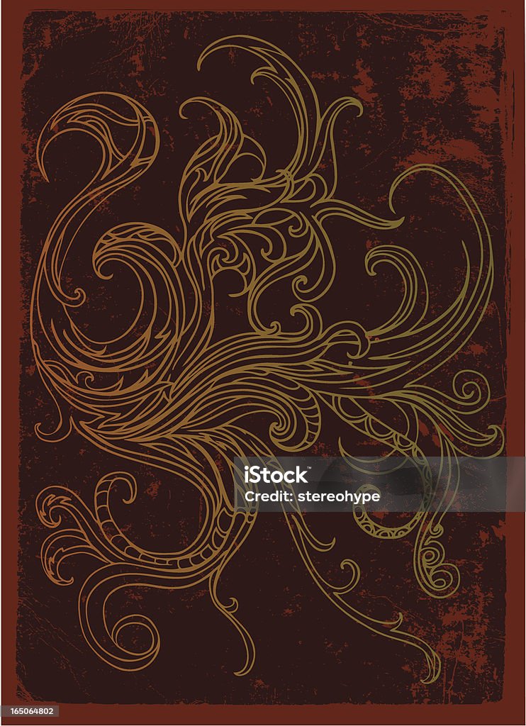 Rustykalny phoenix tło - Grafika wektorowa royalty-free (Feniks)