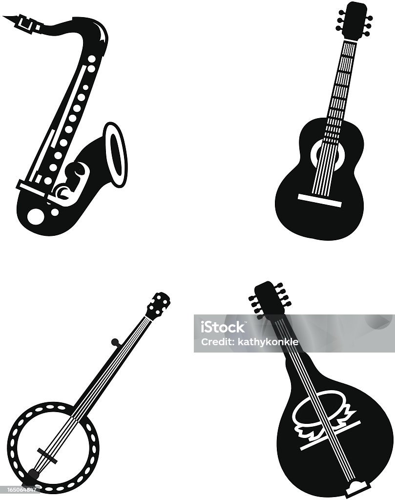 Beliebte Musikinstrumente - Lizenzfrei Banjo Vektorgrafik