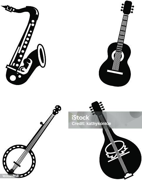Vetores de Instrumentos Musicais Populares e mais imagens de Banjo - Banjo, Vector, Adulação
