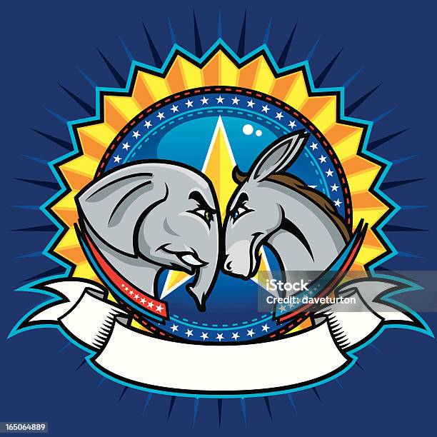 Vetores de Democrática E Republicanas Símbolos e mais imagens de Burro - Burro, Elefante, Animal