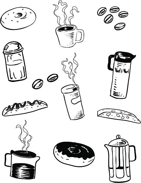 Vector illustration of Coffee Shop Clip Art