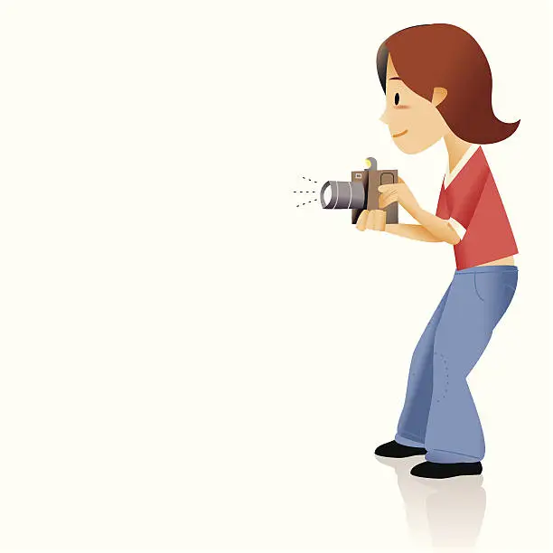Vector illustration of Camera Girl