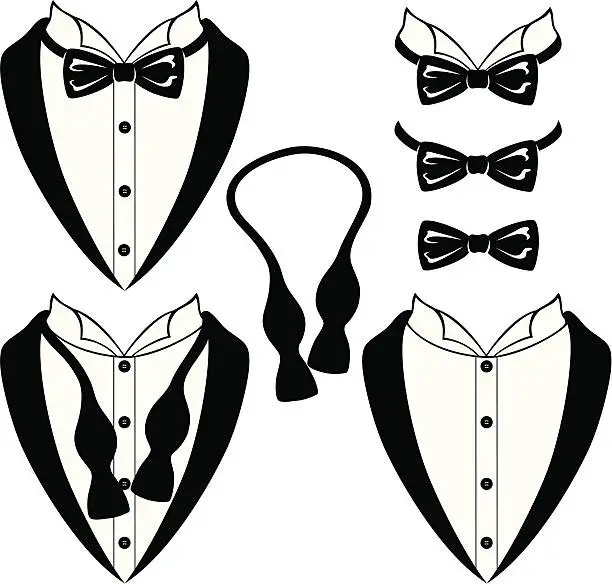 Vector illustration of Black Bow Ties