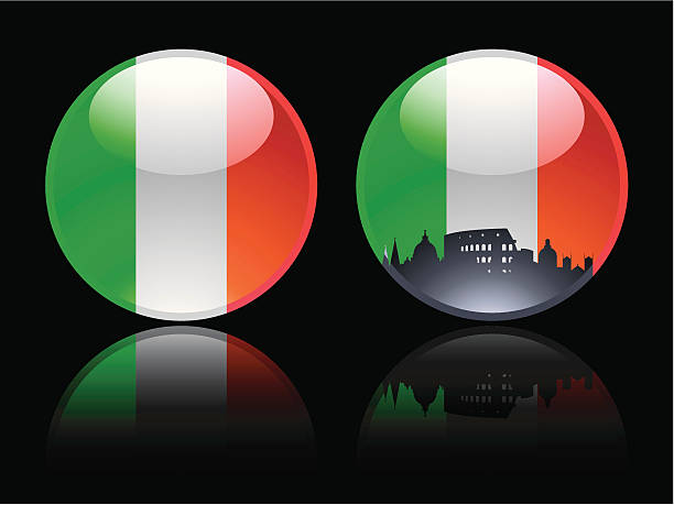 ilustrações, clipart, desenhos animados e ícones de dois mármores italianos - italian flag skyline famous place flag