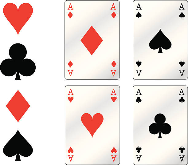 poker aces - karo ası stock illustrations