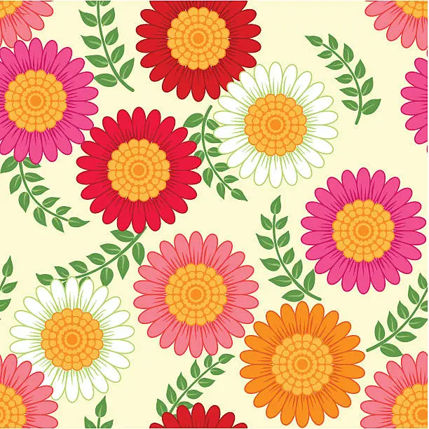 Vector illustration of Seamlessly repeating floral pattern