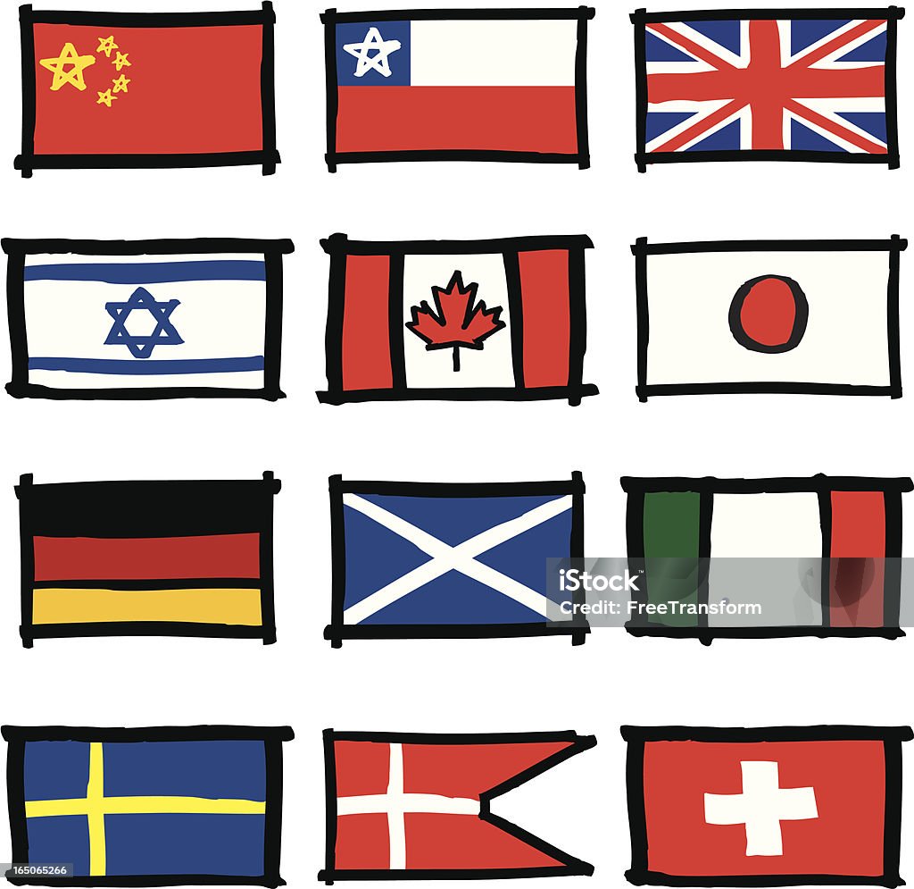 Bocetos Flags - arte vectorial de Bandera del Reino Unido libre de derechos