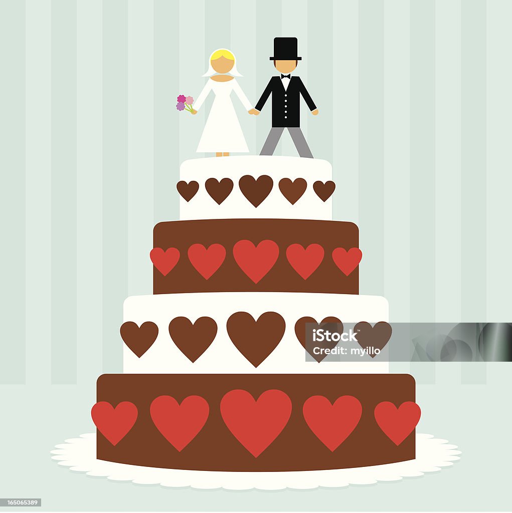 WEDDING CAKE A classic wedding cake. Figurine stock vector