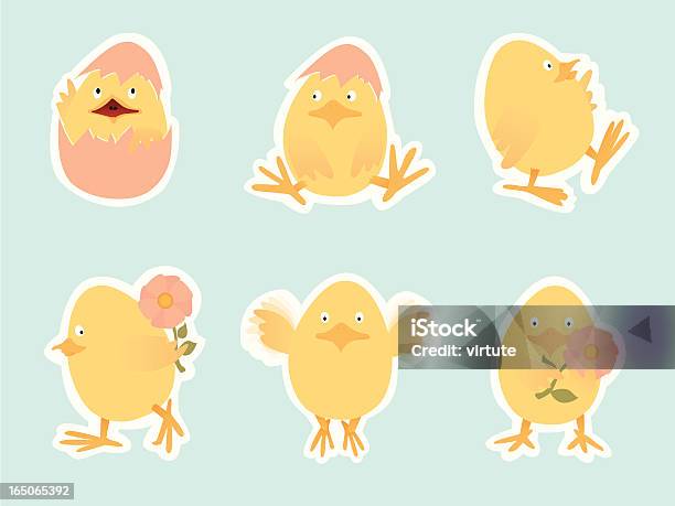 육백사십 Chicks 동물 알에 대한 스톡 벡터 아트 및 기타 이미지 - 동물 알, 부화하다, 부활절 달걀