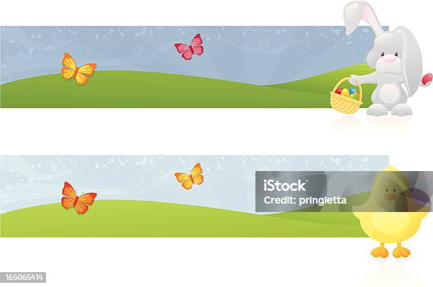Bunny Chick Banner - Immagini vettoriali stock e altre immagini di Coniglietto di Pasqua - Coniglietto di Pasqua, Pulcino, Uccellino