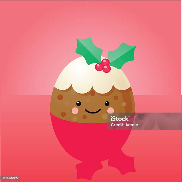 Happyland Budino Di Natale - Immagini vettoriali stock e altre immagini di Budino di Natale - Budino di Natale, Kawaii, Carino
