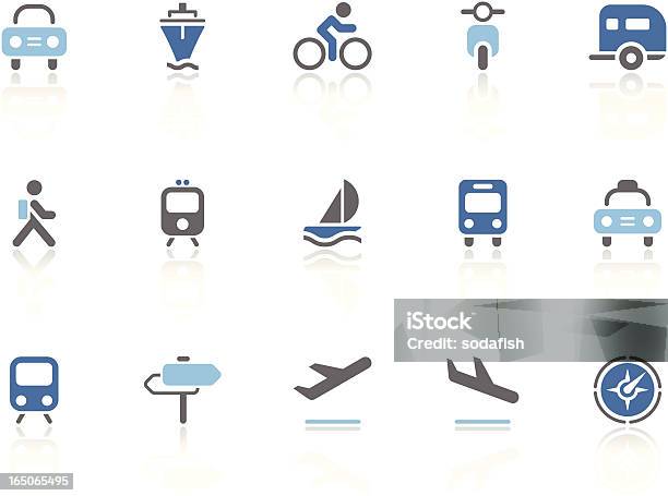 Auto Und Transport Symbole Azur Serie Stock Vektor Art und mehr Bilder von Bus - Bus, Icon, Abschied