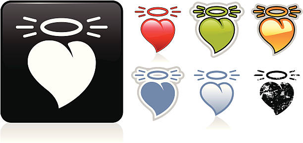 stockillustraties, clipart, cartoons en iconen met good heart icon - aureool symbool