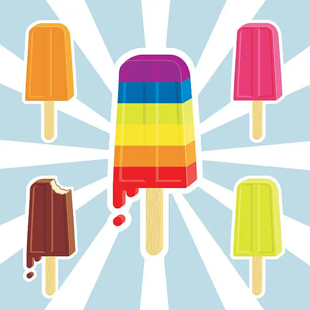 Vector illustration of 3D POPSICLES