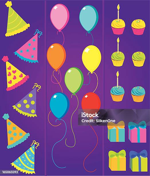 Vetores de Tempo De Festa e mais imagens de Aniversário - Aniversário, Balão - Decoração, Balão com gás hélio