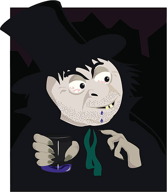 Mr Hyde Dr Jekyll has just had a gulp of his evil elixir and transformed into Mr Hyde. edgar allan poe stock illustrations