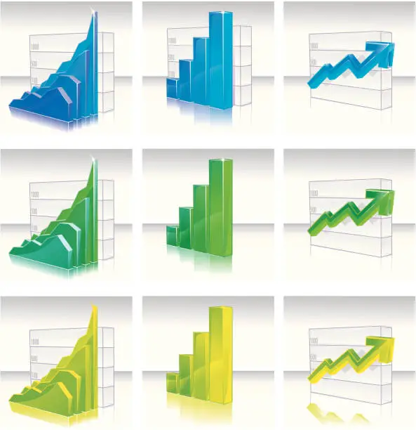 Vector illustration of Assorted Graphs