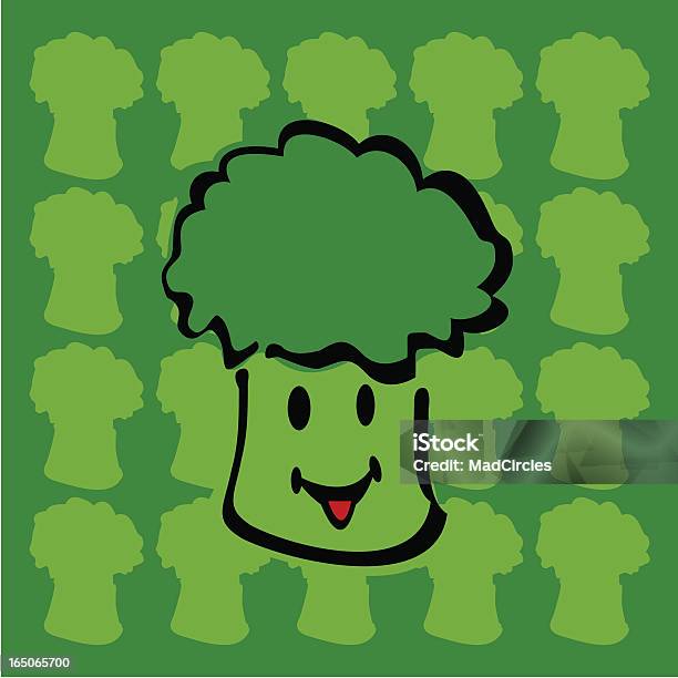 Happy Broccoli Stock Illustration - Download Image Now - Backgrounds, Broccoli, Cartoon