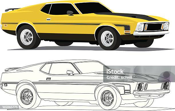 Yellow Mach1 Stock Illustration - Download Image Now - Sports Car, Racecar, Car