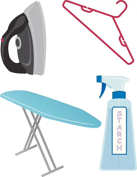 Vector illustration of Ironing Supplies