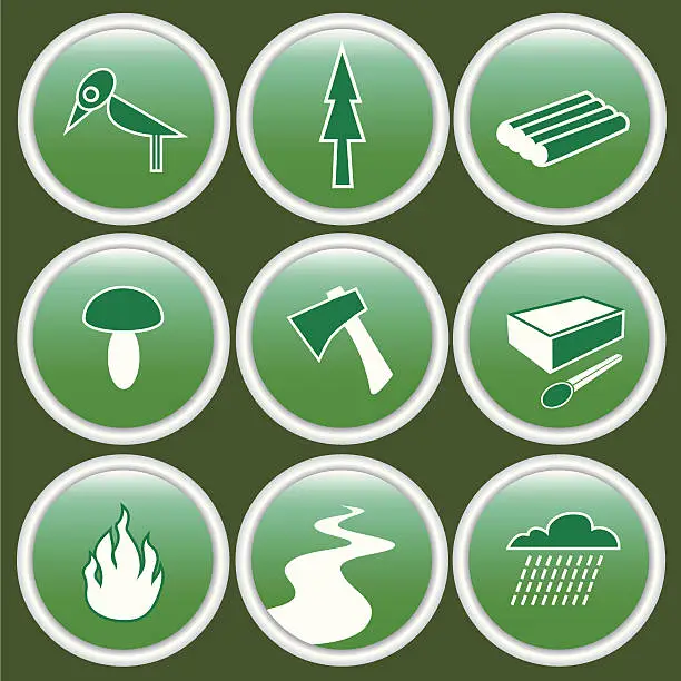 Vector illustration of forest icons