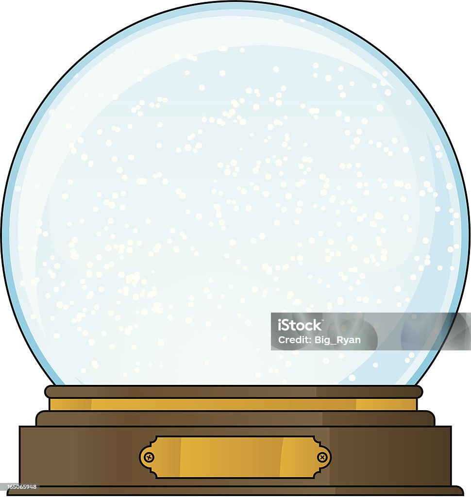 snowglobe vacío - arte vectorial de Bola de cristal con nieve libre de derechos