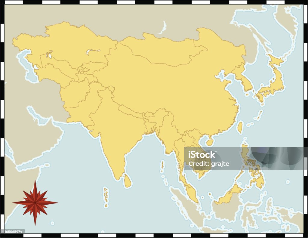 Карта Азии - Векторная графика Азия роялти-фри