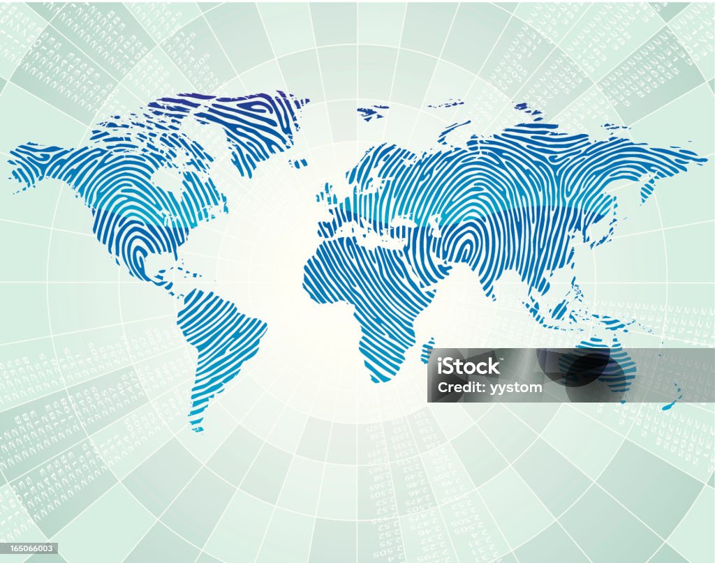 world map (finger print) separated layers available with color options Fingerprint stock vector