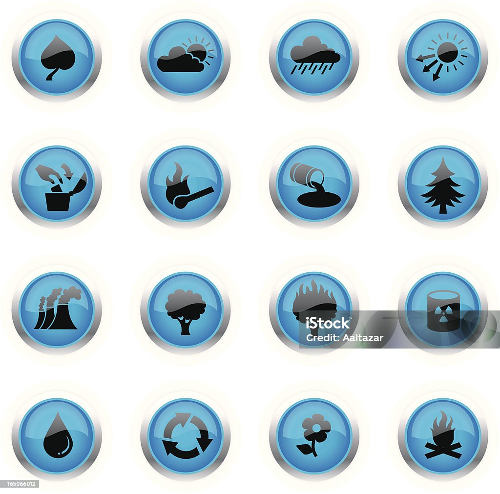 Azul iconos de Eco - arte vectorial de Abeto libre de derechos