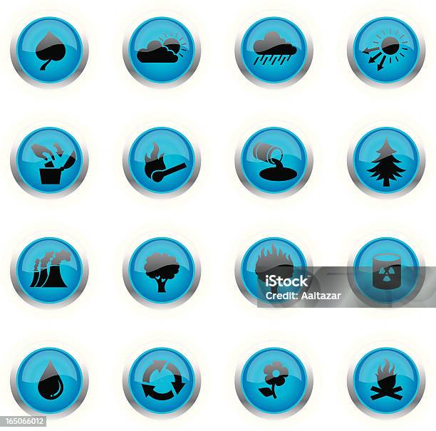 Ilustración de Azul Iconos De Eco y más Vectores Libres de Derechos de Abeto - Abeto, Azul, Basura