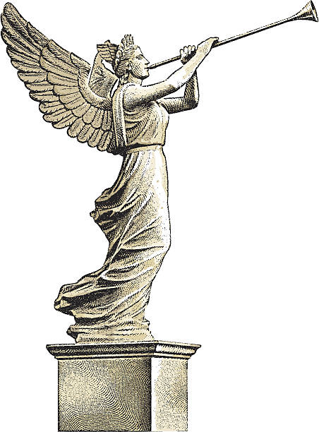 angel pomnik - statue sculpture roman angel stock illustrations