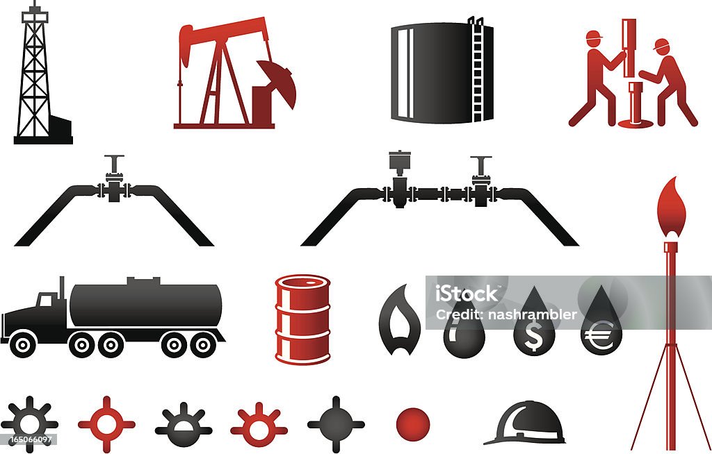 Нефтяной и газовой промышленности значки серии 2 - Векторная графика Резервуар для хранения топлива роялти-фри