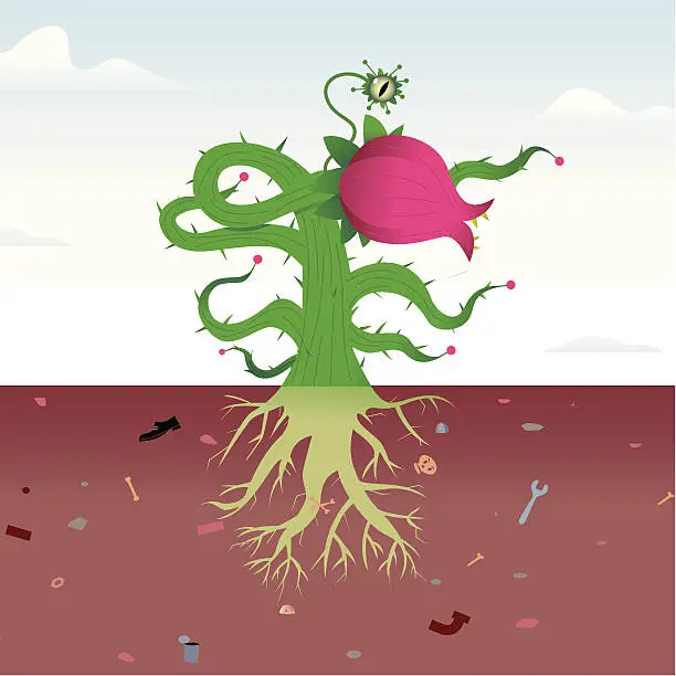 Vector illustration of Mutant Plant