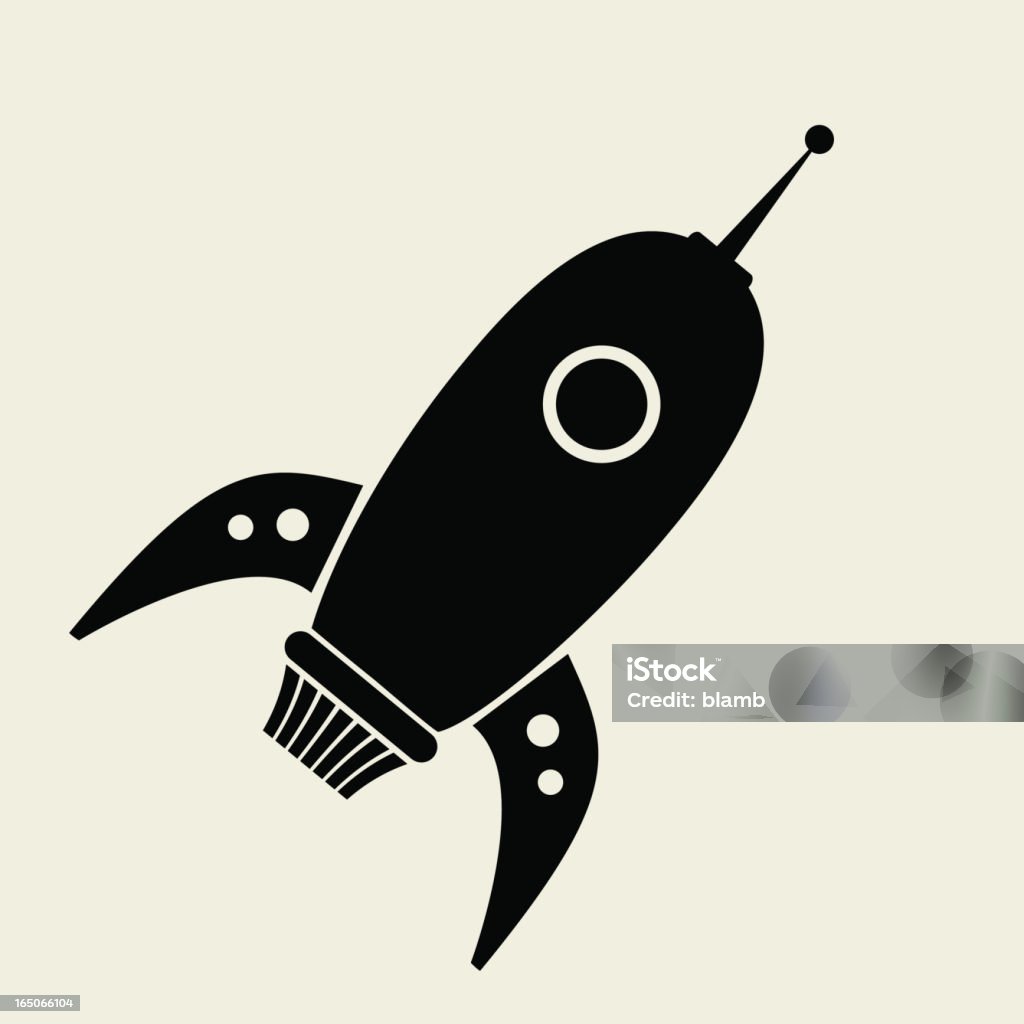 Rocketship retro - arte vectorial de Clip Art libre de derechos