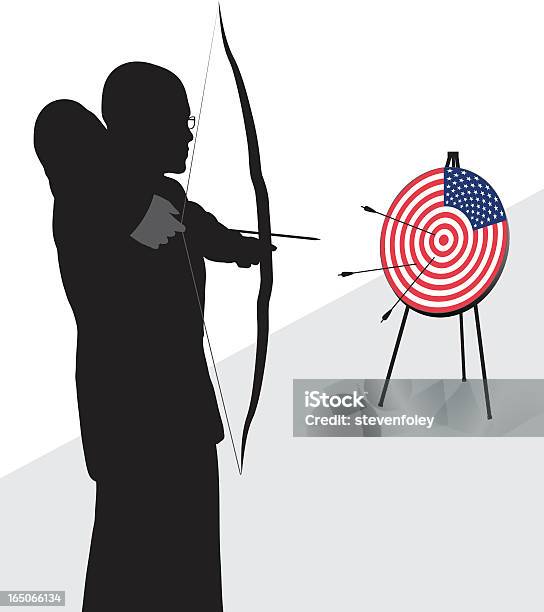 Taking Aim At America Stock Illustration - Download Image Now - Archery Bow, Arrow - Bow and Arrow, In Silhouette