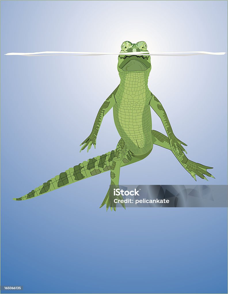 Gator flottant - clipart vectoriel de Alligator libre de droits