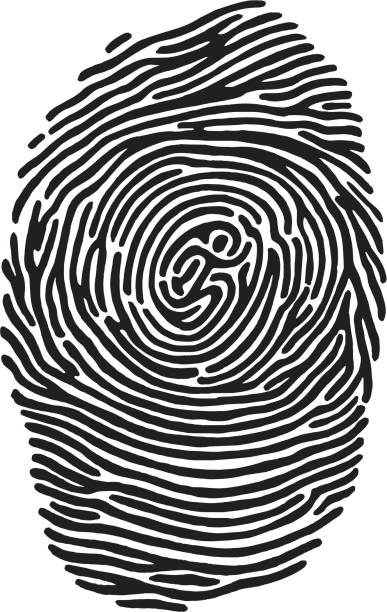 Fingerprint Runner vector art illustration