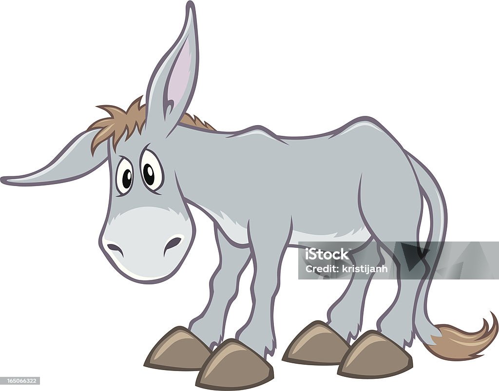 An Animated Cartoon Grey Donkey Stock Illustration - Download Image Now -  Donkey, Cartoon, Sulking - iStock